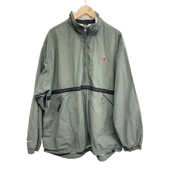 Nike Court Vintage Quarter Zip Windbreaker Jacket Sage Green Mens XL - Picture 2 of 6